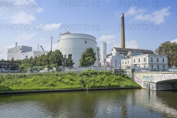 Neukölln district heating plant, Weigandstraße, Neuköllner Schifffahrtskanal, Neukölln, Berlin,
