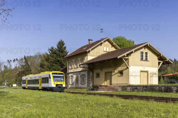 Regional train as a ring train on the Wutachtal railway of the type Regio-Shuttle RS 1 at the