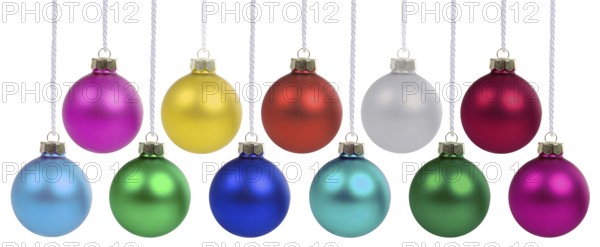 Christmas Christmas baubles with Christmas decorations colours decoration isolated cropped in