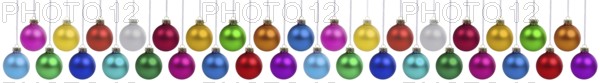 Christmas baubles with Christmas decorations banner colours collection many baubles decoration