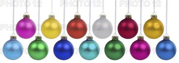 Christmas baubles with Christmas decorations colours decoration hanging clipping isolated cropped