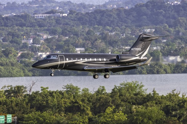 A Gulfstream Aerospace G280 private jet aircraft with registration N770PG at San Juan Airport,
