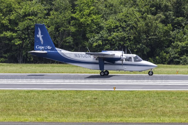 A Britten-Norman BN-2B-20 Islander aircraft of Cape Air with registration N510BN at San Juan
