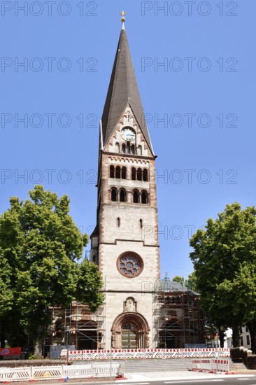 Ettlingen, Germany - August 13th 2025: Herz-Jesu Church in Ettlingen. Neo-Romanesque architecture