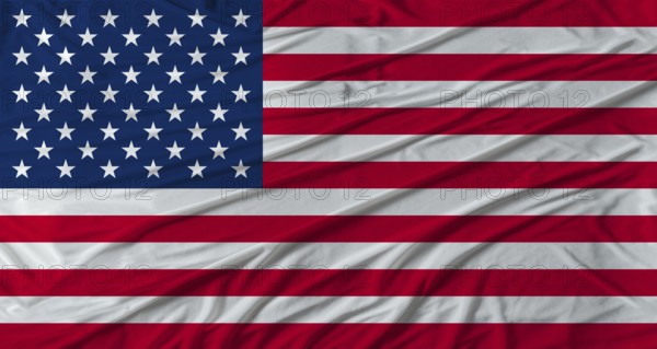American flag waving. Flag of USA with cloth texture