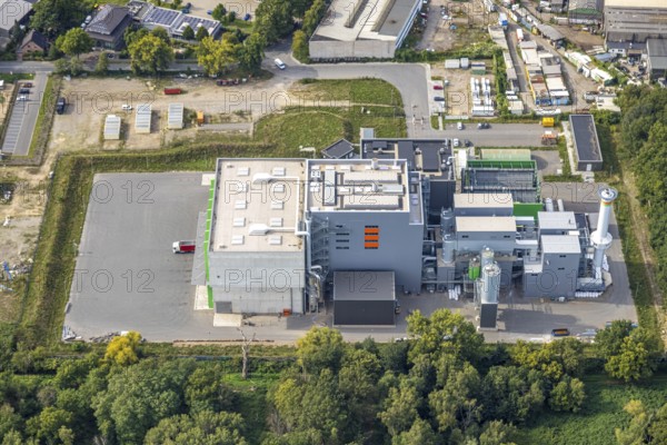 Aerial view, Dinslakener Holz-Energiezentrum DHE, Averbruch, Dinslaken, Ruhr area, North