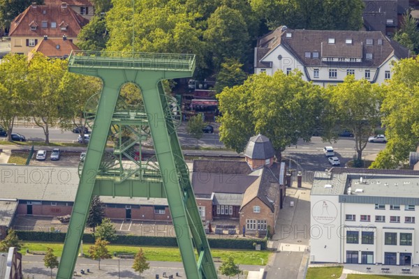 Aerial view, Bergpark Lohberg creative quarter, former colliery site and landscaping, winding