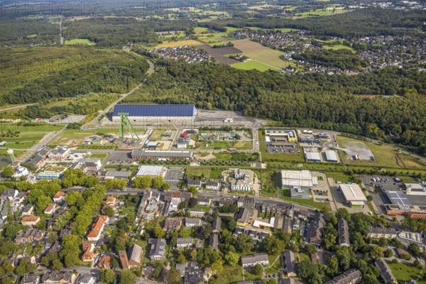 Aerial view, Bergpark Lohberg creative quarter, former colliery site and landscaping, winding