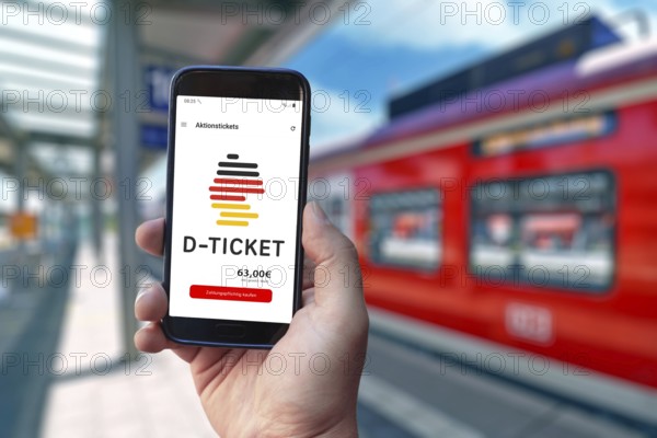 Germany - September 2025: Mobile app for called 'Deutschlandticket' for public transportation in