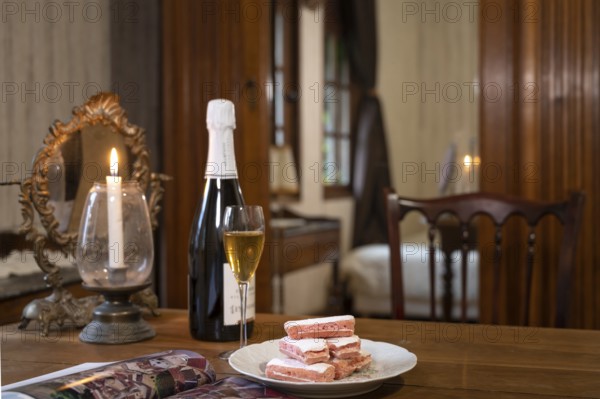 The Biscuit Rise de Reims is a crispy, airy, pink-coloured, very fragile patisserie speciality from