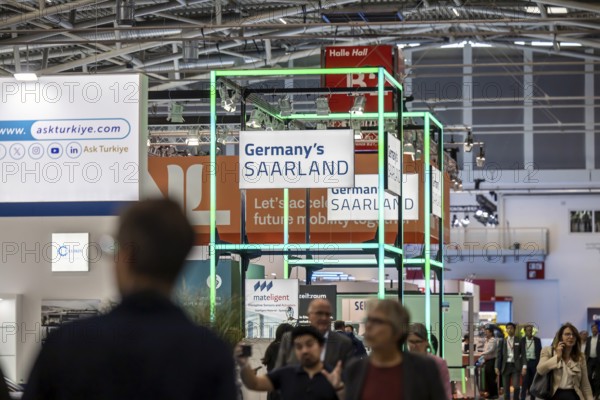 IAA MOBILITY in Munich. Exhibition stand of the federal state of Saarland. The motor show presents