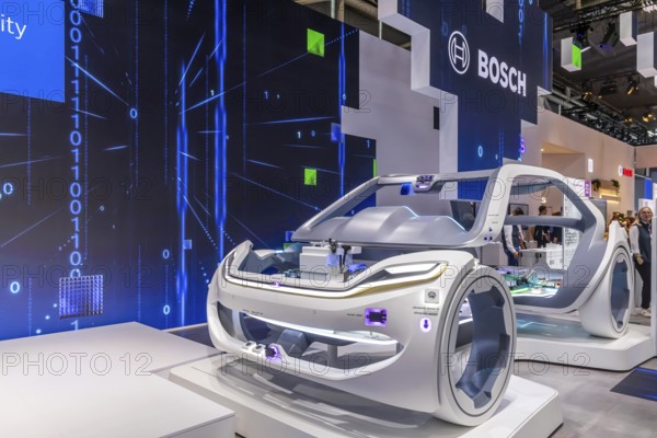 Exhibition stand of Bosch Automotive. IAA MOBILITY in Munich. The motor show presents itself as a