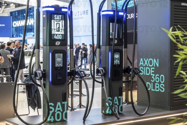 Axon SAT 400 charging station. IAA MOBILITY in Munich. The motor show presents itself as a holistic