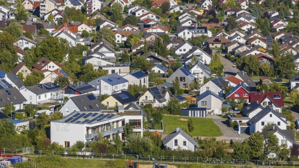 Residential area in the municipality of Mötzingen. Modern detached houses on generously sized plots