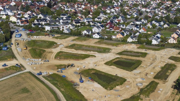 Development work for the new building area in the municipality of Mötzingen. 175 building plots are