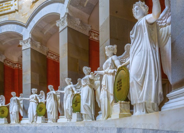 Interior of the Liberation Hall with goddesses of victory, Kelheim, Danube Valley, Lower Bavaria,