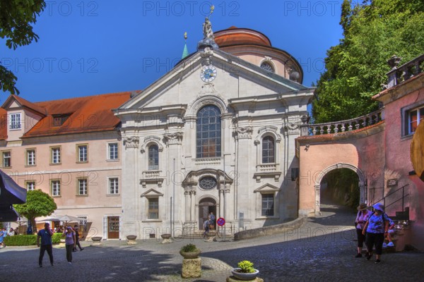 Portal of the monastery church of Weltenburg Monastery, Kelheim, Danube Valley, Lower Bavaria,