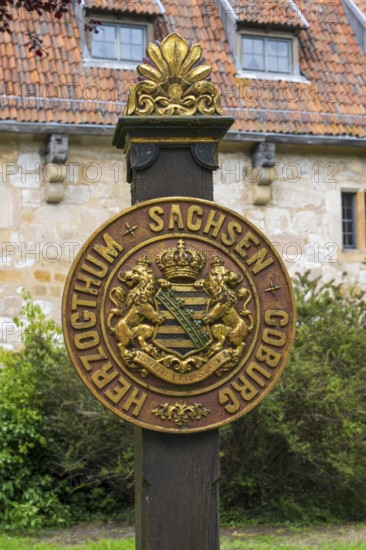 Border sign of the Duchy of Saxe-Coburg, end of the 19th century, Veste Coburg, Coburg, Upper