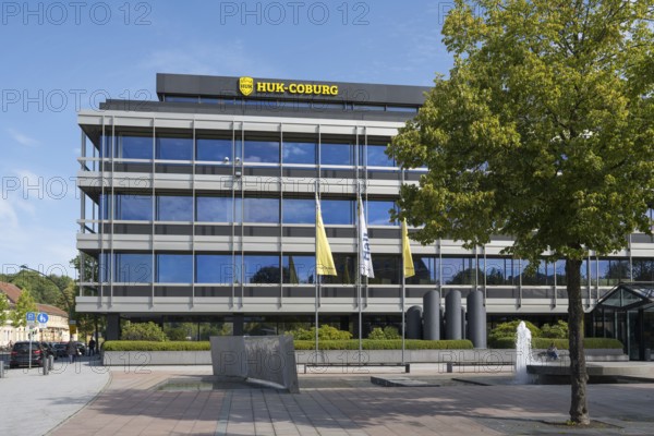 HUK-Coburg, insurance, commercial building with logo, Coburg, Upper Franconia, Franconia, Bavaria,