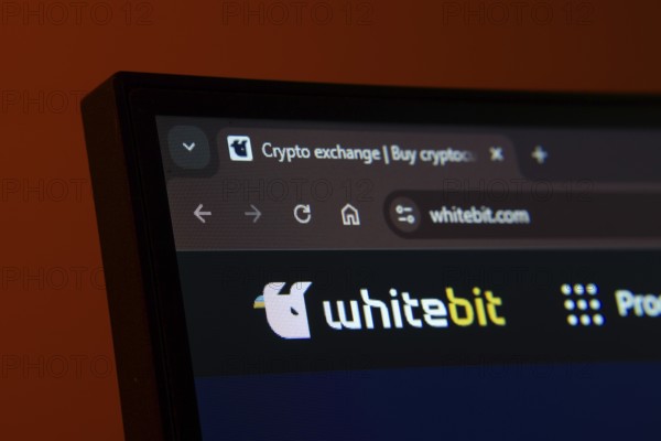 Dhaka, Bangladesh- 02 June 2025: Close-up of a computer screen displaying the whitebit web