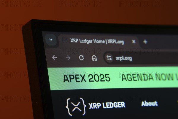 Dhaka, Bangladesh- 02 June 2025: Close-up of a computer screen displaying the XRP Ledger web