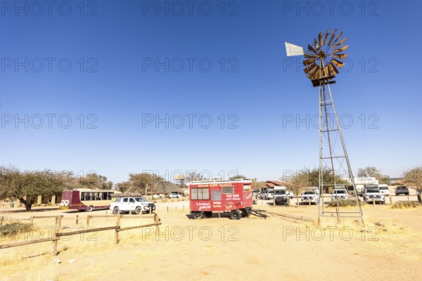Solitaire's car graveyard in Namibia - 27 August, 2025: features rusted vintage cars near small