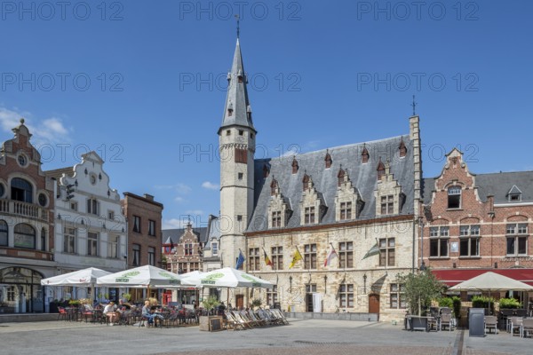 Butcher's Hall, Vleeshuis, restaurants and pavement cafes on Market Square in historic city centre