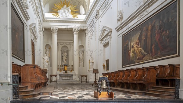 Altar and choir stalls of the Church of Our Lady at Abdij van Vlierbeek, former Benedictine abbey
