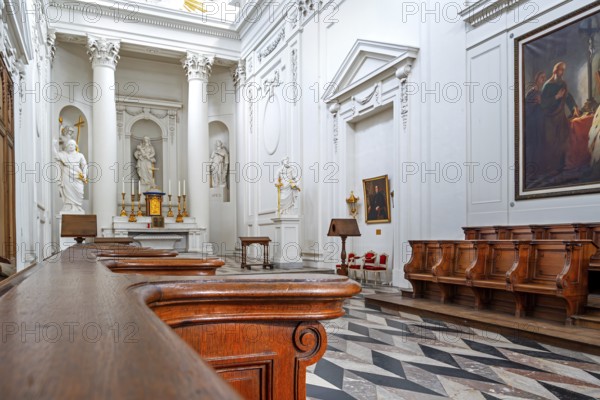 Altar and choir stalls of the Church of Our Lady at Abdij van Vlierbeek, former Benedictine abbey