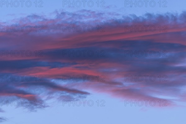 Beautiful sky with twilight showing pink and blue clouds. The colours anticipate day turning into