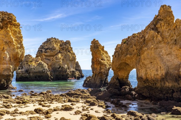 Ponta da Piedade rocky coast, rugged coastal landscape, right next to the centre of Lagos, in the