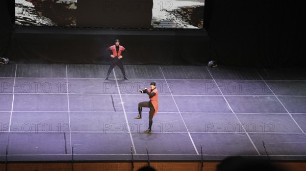 Male dancers from Fire of Anatolia perform the traditional Lezginka dance in Gaziantep, showcasing
