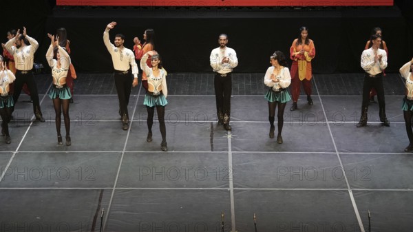Members of Fire of Anatolia, also known as Anadolu Atesi, bow to the audience after their
