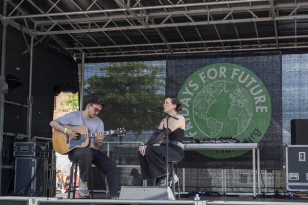 Singer Marisabelle live on stage at the global climate strike organised by Fridays for Future under
