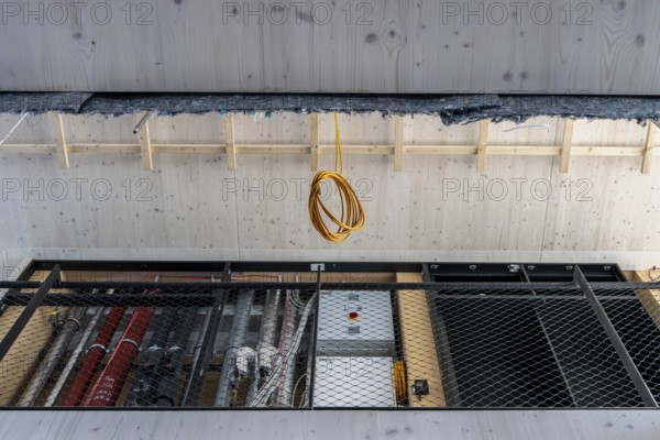 Bauhaus Archive construction site, interior shot on the open day, Klingelhöferstraße, Berlin,