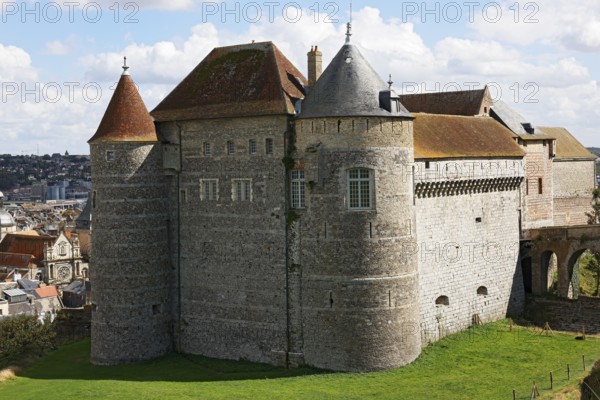 Medieval castle Dieppe, Château de Dieppe, hilltop castle, Alabaster Coast, Côte d'Albatre, Dieppe,