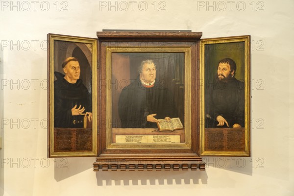 The Luther Shrine, triptych with picture of Martin Luther in the City Church of St Peter & Paul or