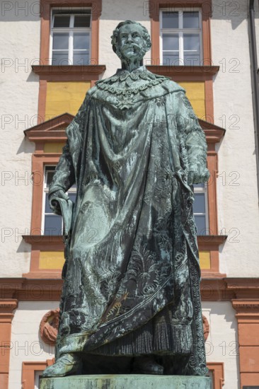 Maximilian II, King of Bavaria, Statue, Old Castle, Tax Office, Bayreuth, Upper Franconia,