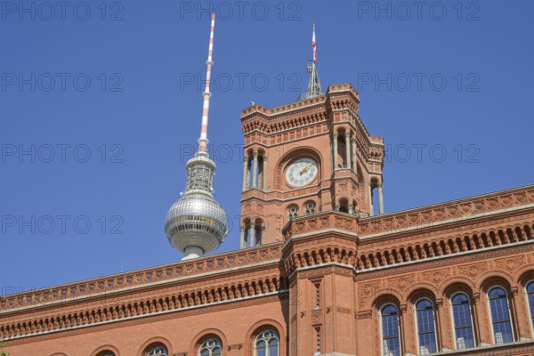 Television tower, Rotes Rathaus, Rathausstraße, Mitte, Berlin, Germany