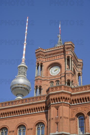 Television tower, Rotes Rathaus, Rathausstraße, Mitte, Berlin, Germany