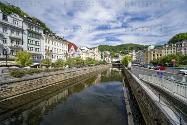 Karlovy Vary Municipal Theatre in the New Rococo style, old town, spa, healing spring, health,