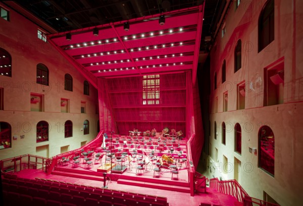 Modern concert hall in the atrium, luxury spa Kaiserbad, interior, interior, spa, healing spring,