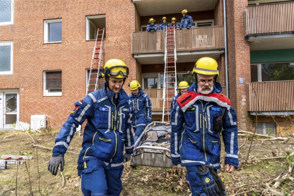 Rescue and recovery of people after a drone attack on residential buildings in a civil defence