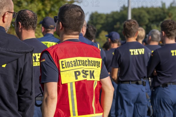 Emergency Aftercare Team, PFSK, volunteers at the large-scale exercise FÜLEX25, of the THW,