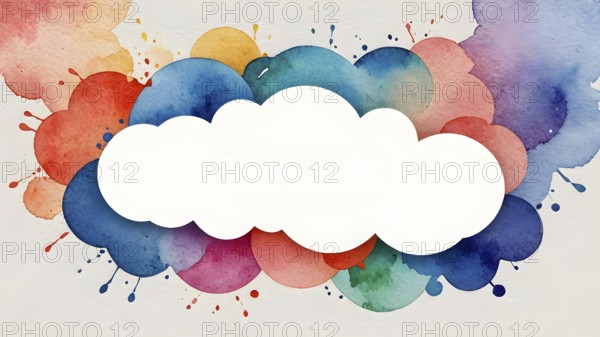 Watercolor template frame design for greeting card. Invitation card template suitable for wedding,