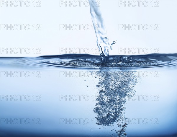 High-quality image showing a splash of water pouring into a clean surface, symbolizing freshness,
