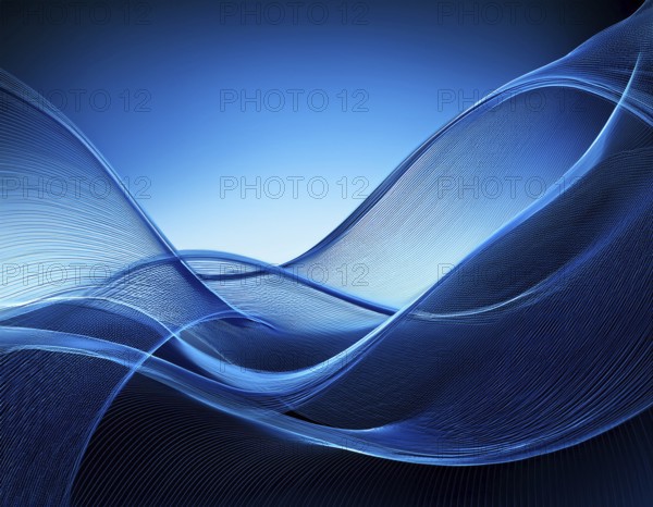 Dynamic wave pattern. Modern flowing wavy lines. . Abstract blue smooth wave on a white background,