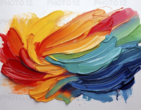 Palette abstract rough colorful multicolored art painting texture, with oil brushstroke, AI
