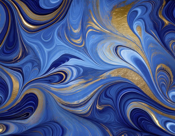 Abstract Marble Waves Acrylic Background. Abstract fluid art with swirling colors and bubbles,