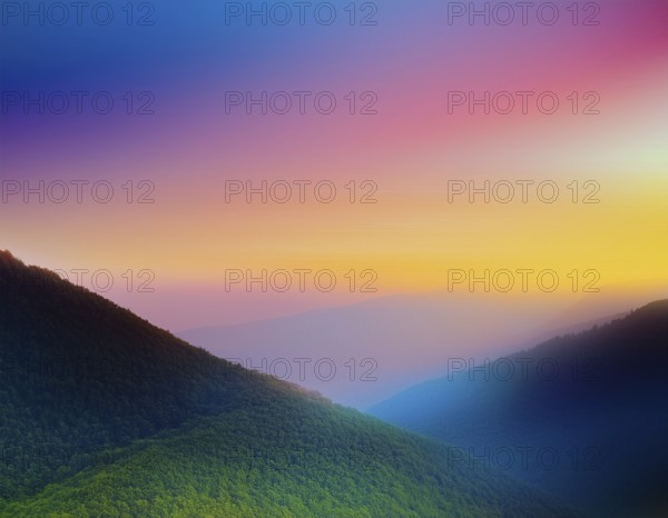 A bright and vivid gradient mesh design with smooth transitions between colors, evoking feelings of
